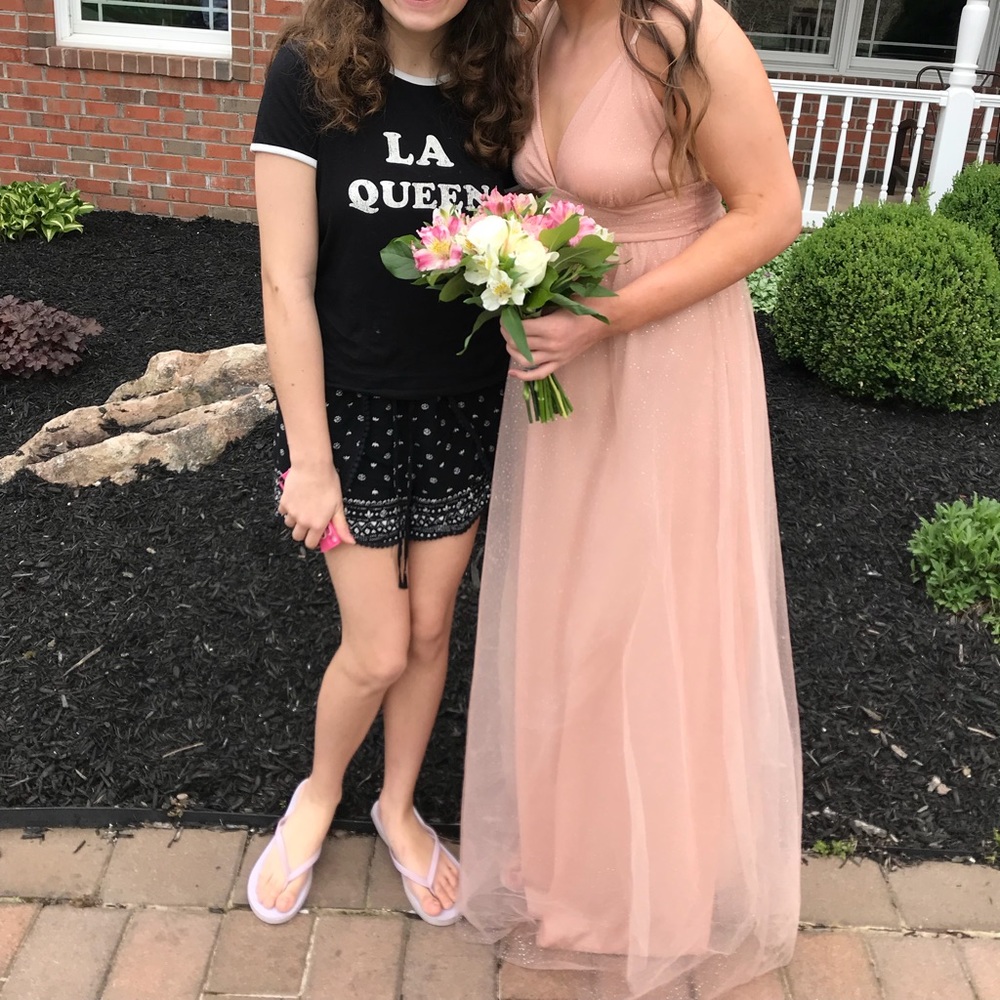 Beautiful Pale Pink Sparkly Prom Dress